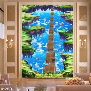 Tranh ghép 3D cây cầu bắc qua bầu trời