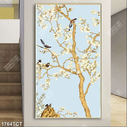 Tranh hoa mộc lan và chim