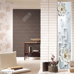 Tranh hoa 3D in gạch và cửa