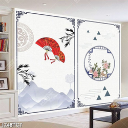 Tranh hoạ tiết hoa văn quạt