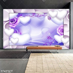 Tranh 3D hoa hồng tím