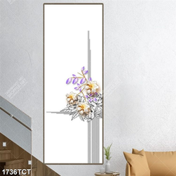 Tranh hoa nền hoa văn in khổ dọc