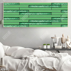 Tranh 3d nền gạch xanh in kính chất lượng cao