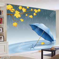 Tranh lá phong và cây dù