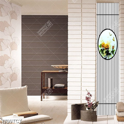 Tranh hoa cúc in cửa đẹp