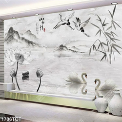 Tranh thư pháp hoa Sen