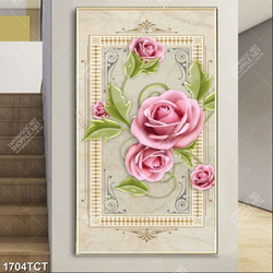 Tranh 3D hoa hồng khổ dọc