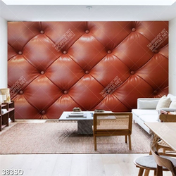 Tranh da ốp tường bọc nệm đỏ chất lượng cao