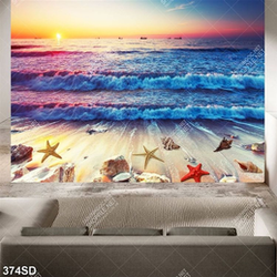 Tranh sóng biển in sàn 3D chất lượng cao