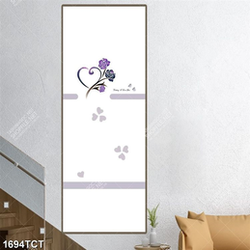 Tranh họa tiết hoa hồng in kính cửa