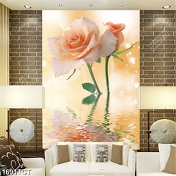 Tranh hoa hồng và nước