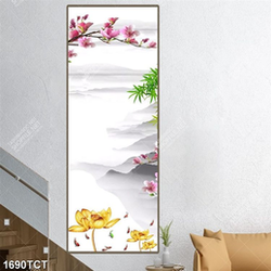 Tranh hoa mộc lanvà hoa Sen vàng