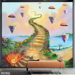 Tranh dán tường nất thang lên thiên đường file gốc