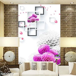 Tranh hoa thược dược khổ dọc in tủ