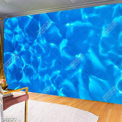 Tranh 3D mặt hồ xanh in uv