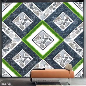 Tranh gạch ốp tường nền sỏi và cỏ xanh đẹp nhất