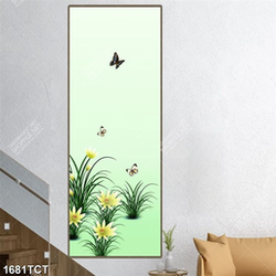 Tranh hoa địa lan in cửa kính đẹp