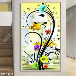 Tranh hoa văn nền khổ dọc