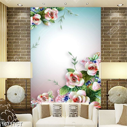 Tranh hoa gỉa ngọc nền xanh