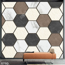 Tranh gạch ốp tường  hoa văn lục giác