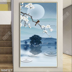 Tranh hoa mộc lan và chim