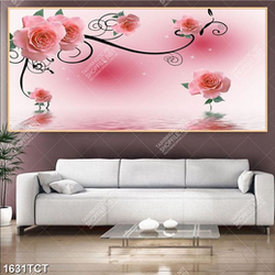 Tranh 3D hoa hồng in kích thước lớn