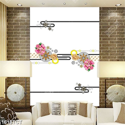 Tranh hoa văn hoa mẫu đơn in tủ