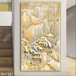 Tranh phù điêu núi và cây