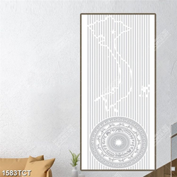 Tranh họa tiết trống đồng và bản đồ việt nam