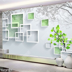 Tranh họa tiết lá nền 3D