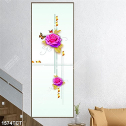 Tranh hoa hồng hoa văn in cửa kính