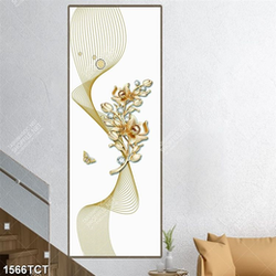 Tranh lụa hoa in khổ dọc đẹp