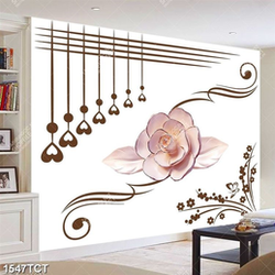 Tranh hoa hồng nền hoa văn