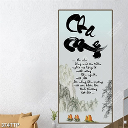 Tranh thư pháp nghệ thuật những cánh buồm bên núi