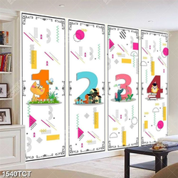 Tranh hoa văn và số đếm in tủ phòng bé