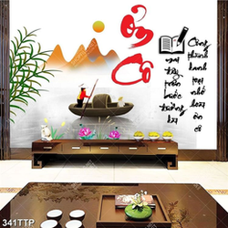 Tranh thư pháp in 3d câu đối về tôn sư trọng đạo