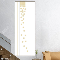 Tranh hoa văn ô vuông in cửa