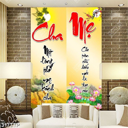 Tranh thư pháp nghệ thuật câu đối công ơn cha mẹ