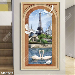 Tranh chim thim nga và tháp eiffell