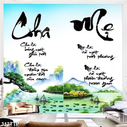 Tranh thư pháp trang trí những cánh buồm trên sông