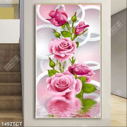 Tranh hoa hồng nền 3D