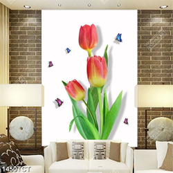 Tranh hoa tulip in gạch chất lượng