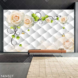 Tranh hoa hồng nền 3D