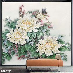 Tranh hoa mẫu đơn dán tường