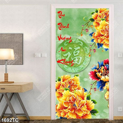 Tranh thư pháp Thu Thịnh Vượng An Khang và hoa mẫu đơn