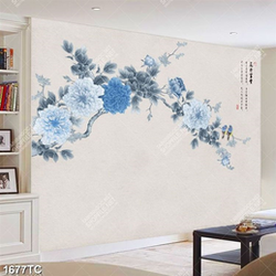 Tranh mẫu đơn xanh