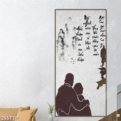 Tranh thư pháp trang trí câu đối về lòng hiếu thảo