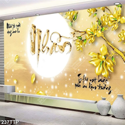 Tranh thư pháp nghệ thuật chữ nhẫn và mộc lan