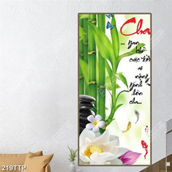 Tranh thư pháp psd câu ca dao về tình cha