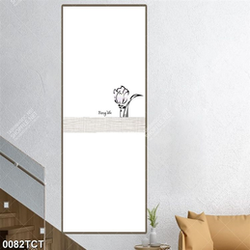 Tranh hoa văn tulip in kính cửa